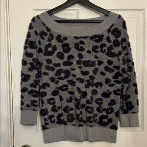 LOFT Charcoal Animal Print Sweater